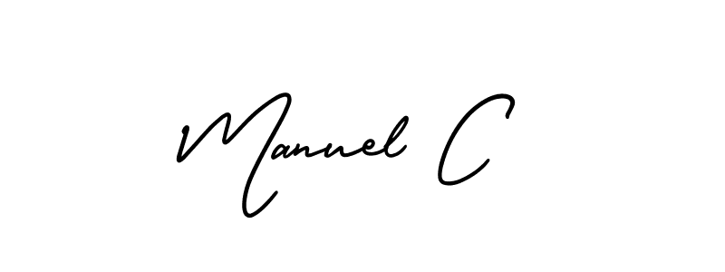 It looks lik you need a new signature style for name Manuel C. Design unique handwritten (AmerikaSignatureDemo-Regular) signature with our free signature maker in just a few clicks. Manuel C signature style 3 images and pictures png