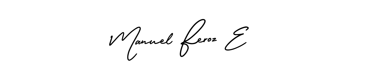 Also You can easily find your signature by using the search form. We will create Manuel Feroz E  name handwritten signature images for you free of cost using AmerikaSignatureDemo-Regular sign style. Manuel Feroz E  signature style 3 images and pictures png
