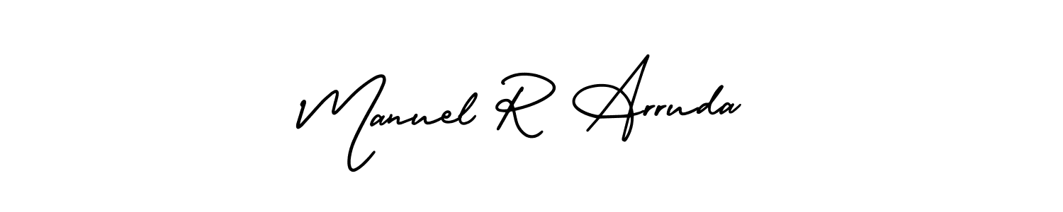 The best way (AmerikaSignatureDemo-Regular) to make a short signature is to pick only two or three words in your name. The name Manuel R Arruda include a total of six letters. For converting this name. Manuel R Arruda signature style 3 images and pictures png