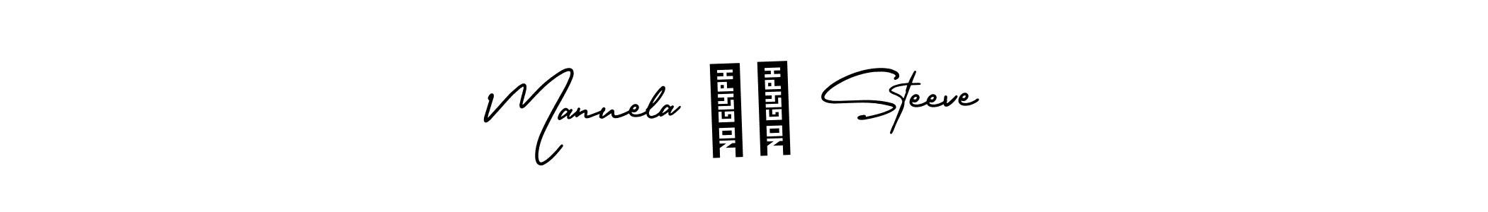 How to make Manuela ❤️ Steeve name signature. Use AmerikaSignatureDemo-Regular style for creating short signs online. This is the latest handwritten sign. Manuela ❤️ Steeve signature style 3 images and pictures png