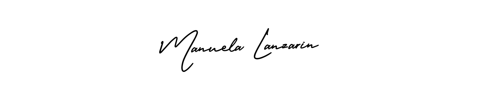 It looks lik you need a new signature style for name Manuela Lanzarin. Design unique handwritten (AmerikaSignatureDemo-Regular) signature with our free signature maker in just a few clicks. Manuela Lanzarin signature style 3 images and pictures png