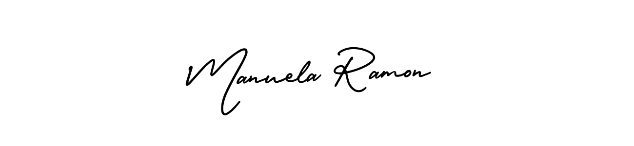 AmerikaSignatureDemo-Regular is a professional signature style that is perfect for those who want to add a touch of class to their signature. It is also a great choice for those who want to make their signature more unique. Get Manuela Ramon name to fancy signature for free. Manuela Ramon signature style 3 images and pictures png