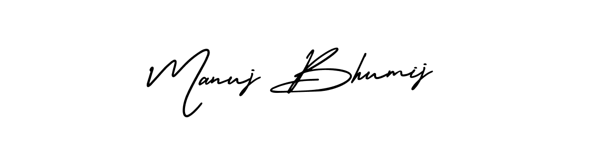 How to Draw Manuj Bhumij signature style? AmerikaSignatureDemo-Regular is a latest design signature styles for name Manuj Bhumij. Manuj Bhumij signature style 3 images and pictures png