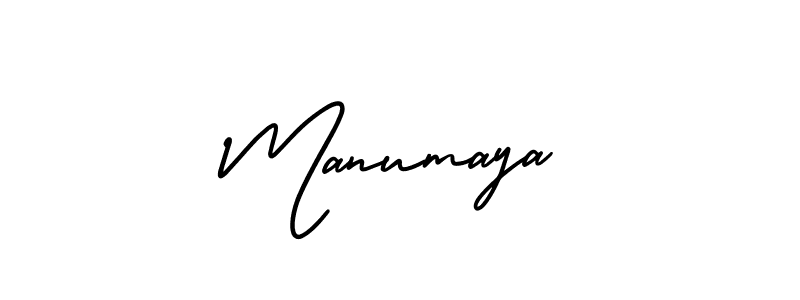 Make a beautiful signature design for name Manumaya. With this signature (AmerikaSignatureDemo-Regular) style, you can create a handwritten signature for free. Manumaya signature style 3 images and pictures png