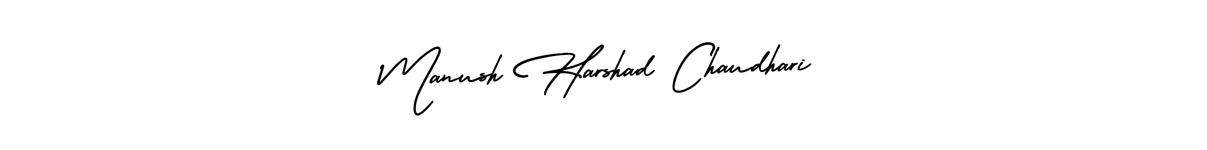 How to make Manush Harshad Chaudhari signature? AmerikaSignatureDemo-Regular is a professional autograph style. Create handwritten signature for Manush Harshad Chaudhari name. Manush Harshad Chaudhari signature style 3 images and pictures png