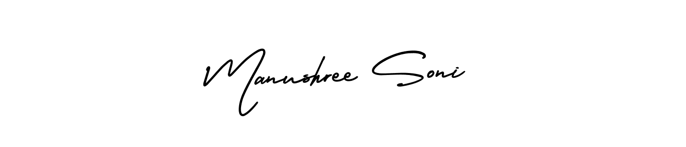 Manushree Soni stylish signature style. Best Handwritten Sign (AmerikaSignatureDemo-Regular) for my name. Handwritten Signature Collection Ideas for my name Manushree Soni. Manushree Soni signature style 3 images and pictures png