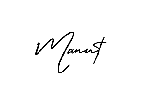 Use a signature maker to create a handwritten signature online. With this signature software, you can design (AmerikaSignatureDemo-Regular) your own signature for name Manut. Manut signature style 3 images and pictures png