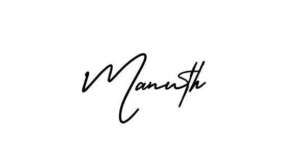 Make a beautiful signature design for name Manuth. With this signature (AmerikaSignatureDemo-Regular) style, you can create a handwritten signature for free. Manuth signature style 3 images and pictures png