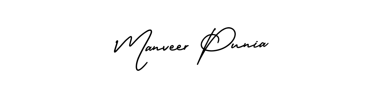 Create a beautiful signature design for name Manveer Punia. With this signature (AmerikaSignatureDemo-Regular) fonts, you can make a handwritten signature for free. Manveer Punia signature style 3 images and pictures png