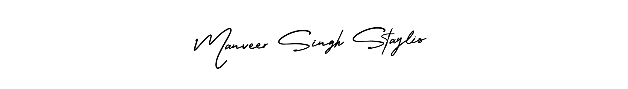 Make a beautiful signature design for name Manveer Singh Staylis. With this signature (AmerikaSignatureDemo-Regular) style, you can create a handwritten signature for free. Manveer Singh Staylis signature style 3 images and pictures png