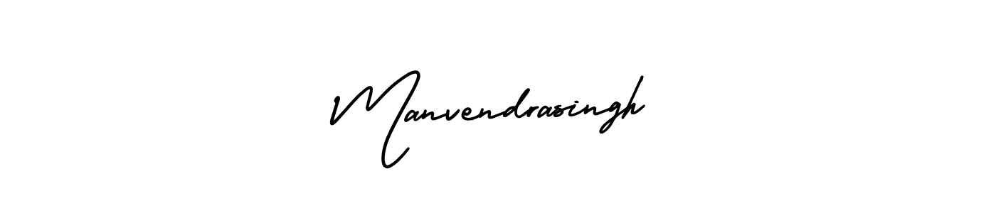 How to make Manvendrasingh name signature. Use AmerikaSignatureDemo-Regular style for creating short signs online. This is the latest handwritten sign. Manvendrasingh signature style 3 images and pictures png