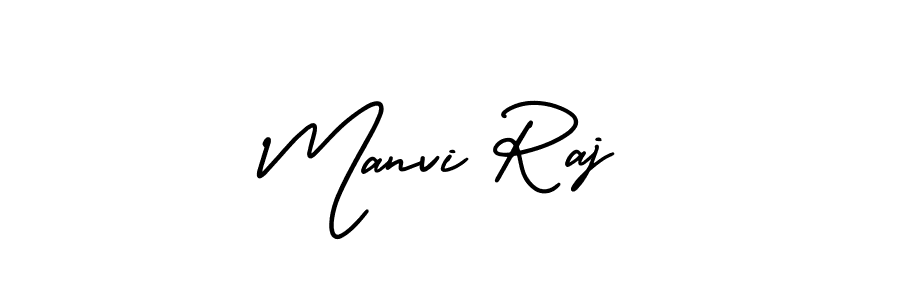 The best way (AmerikaSignatureDemo-Regular) to make a short signature is to pick only two or three words in your name. The name Manvi Raj include a total of six letters. For converting this name. Manvi Raj signature style 3 images and pictures png