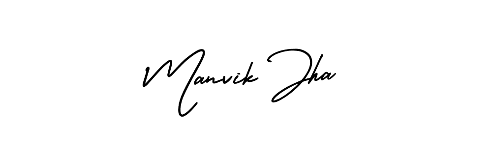 Create a beautiful signature design for name Manvik Jha. With this signature (AmerikaSignatureDemo-Regular) fonts, you can make a handwritten signature for free. Manvik Jha signature style 3 images and pictures png