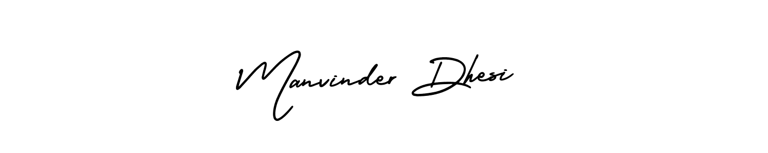 How to make Manvinder Dhesi name signature. Use AmerikaSignatureDemo-Regular style for creating short signs online. This is the latest handwritten sign. Manvinder Dhesi signature style 3 images and pictures png