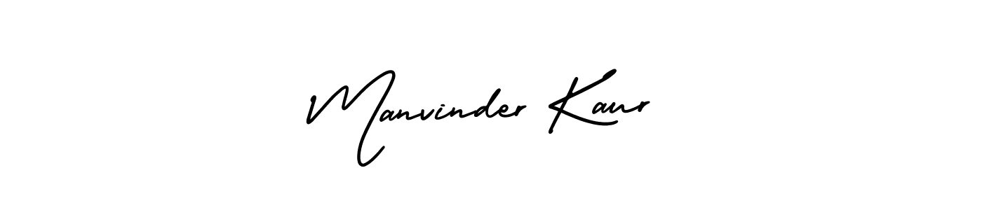 Make a beautiful signature design for name Manvinder Kaur. With this signature (AmerikaSignatureDemo-Regular) style, you can create a handwritten signature for free. Manvinder Kaur signature style 3 images and pictures png