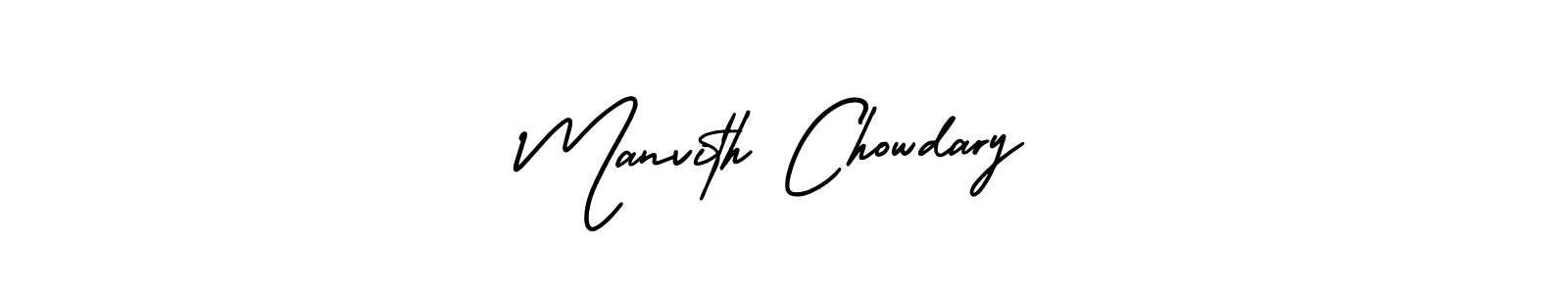 Make a beautiful signature design for name Manvith Chowdary. With this signature (AmerikaSignatureDemo-Regular) style, you can create a handwritten signature for free. Manvith Chowdary signature style 3 images and pictures png