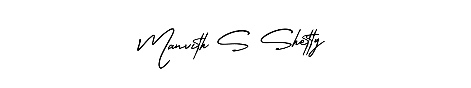 Also You can easily find your signature by using the search form. We will create Manvith S Shetty name handwritten signature images for you free of cost using AmerikaSignatureDemo-Regular sign style. Manvith S Shetty signature style 3 images and pictures png