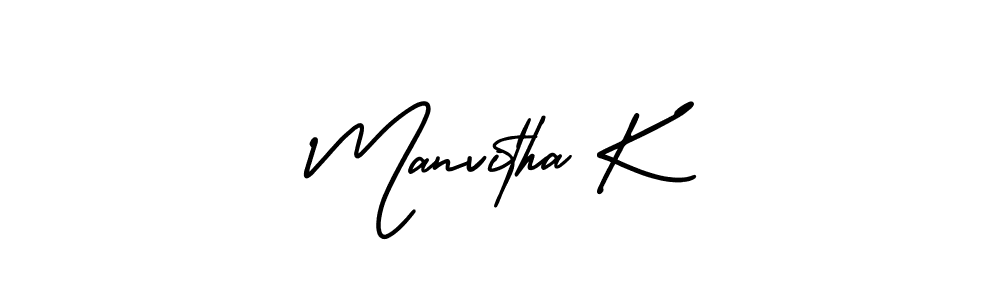 How to Draw Manvitha K signature style? AmerikaSignatureDemo-Regular is a latest design signature styles for name Manvitha K. Manvitha K signature style 3 images and pictures png