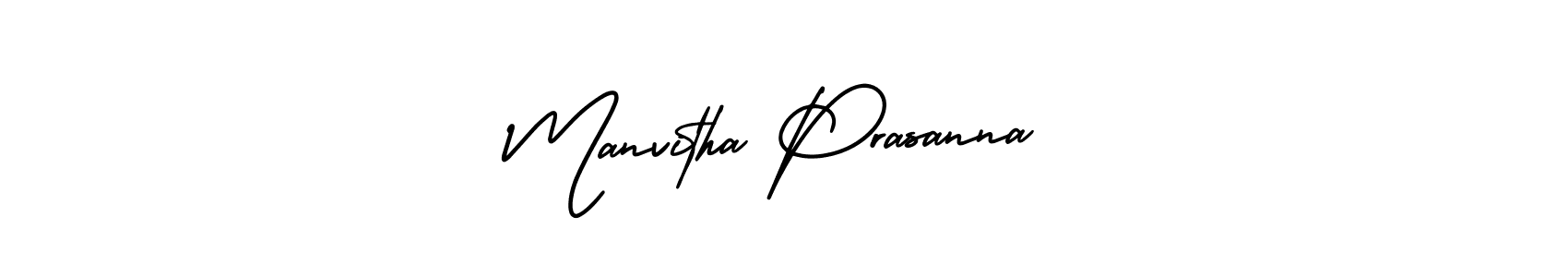Use a signature maker to create a handwritten signature online. With this signature software, you can design (AmerikaSignatureDemo-Regular) your own signature for name Manvitha Prasanna. Manvitha Prasanna signature style 3 images and pictures png
