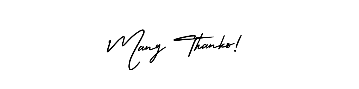 Use a signature maker to create a handwritten signature online. With this signature software, you can design (AmerikaSignatureDemo-Regular) your own signature for name Many Thanks!. Many Thanks! signature style 3 images and pictures png