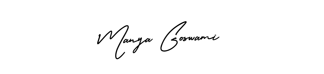 Design your own signature with our free online signature maker. With this signature software, you can create a handwritten (AmerikaSignatureDemo-Regular) signature for name Manya Goswami. Manya Goswami signature style 3 images and pictures png