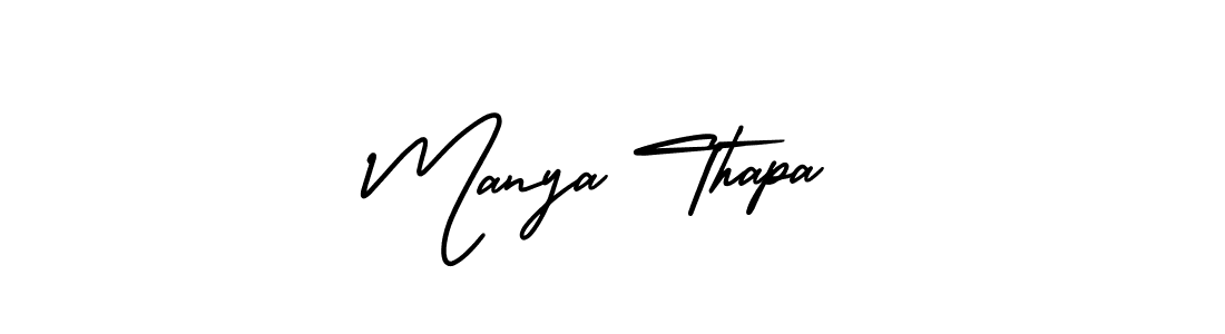 How to make Manya Thapa name signature. Use AmerikaSignatureDemo-Regular style for creating short signs online. This is the latest handwritten sign. Manya Thapa signature style 3 images and pictures png