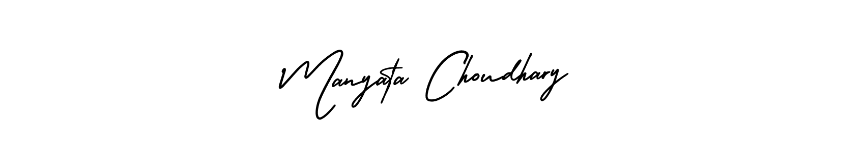 How to make Manyata Choudhary name signature. Use AmerikaSignatureDemo-Regular style for creating short signs online. This is the latest handwritten sign. Manyata Choudhary signature style 3 images and pictures png