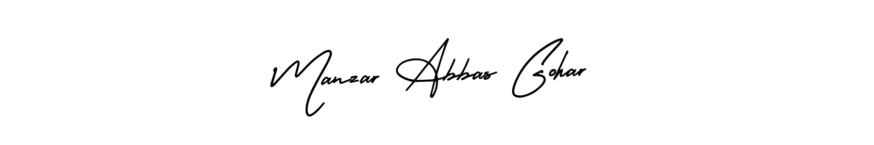 Also You can easily find your signature by using the search form. We will create Manzar Abbas Gohar name handwritten signature images for you free of cost using AmerikaSignatureDemo-Regular sign style. Manzar Abbas Gohar signature style 3 images and pictures png