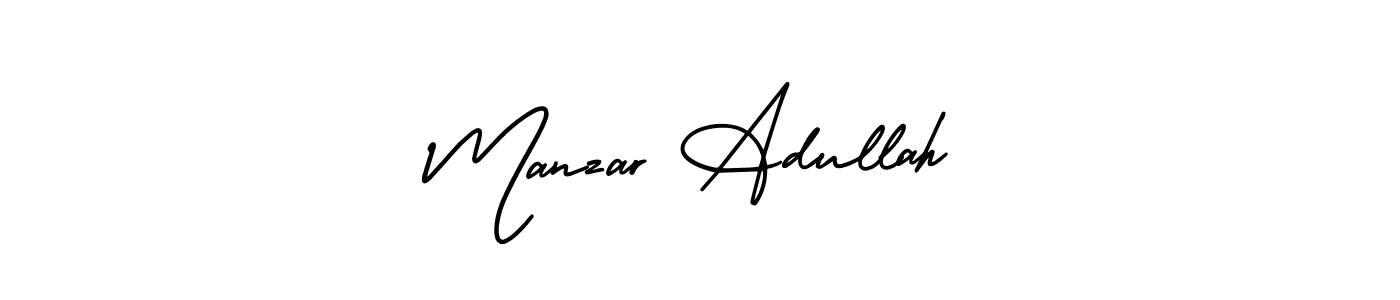 How to make Manzar Adullah signature? AmerikaSignatureDemo-Regular is a professional autograph style. Create handwritten signature for Manzar Adullah name. Manzar Adullah signature style 3 images and pictures png