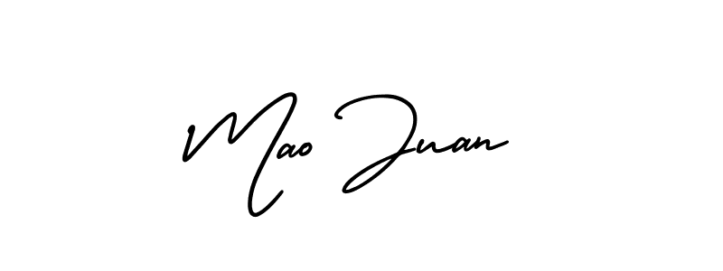How to make Mao Juan name signature. Use AmerikaSignatureDemo-Regular style for creating short signs online. This is the latest handwritten sign. Mao Juan signature style 3 images and pictures png
