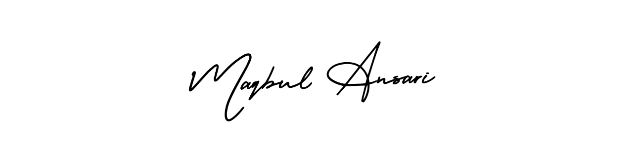 Also You can easily find your signature by using the search form. We will create Maqbul Ansari name handwritten signature images for you free of cost using AmerikaSignatureDemo-Regular sign style. Maqbul Ansari signature style 3 images and pictures png