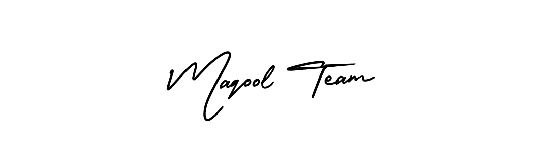 How to make Maqool Team signature? AmerikaSignatureDemo-Regular is a professional autograph style. Create handwritten signature for Maqool Team name. Maqool Team signature style 3 images and pictures png