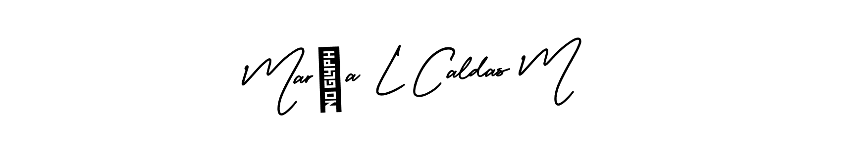 How to make María L Caldas M name signature. Use AmerikaSignatureDemo-Regular style for creating short signs online. This is the latest handwritten sign. María L Caldas M signature style 3 images and pictures png