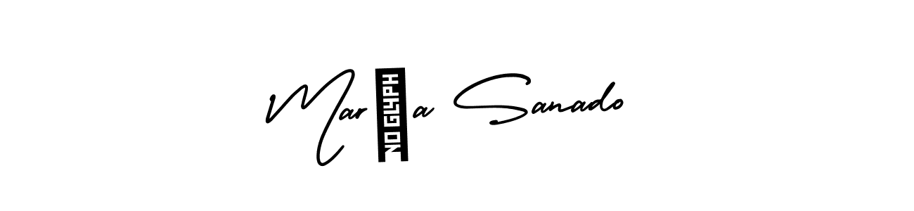 Use a signature maker to create a handwritten signature online. With this signature software, you can design (AmerikaSignatureDemo-Regular) your own signature for name María Sanado. María Sanado signature style 3 images and pictures png