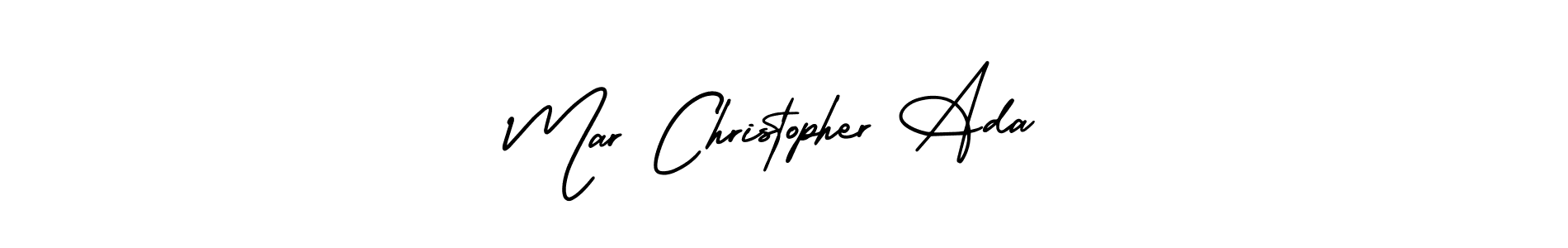 if you are searching for the best signature style for your name Mar Christopher Ada. so please give up your signature search. here we have designed multiple signature styles  using AmerikaSignatureDemo-Regular. Mar Christopher Ada signature style 3 images and pictures png