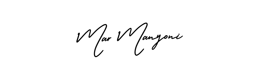 AmerikaSignatureDemo-Regular is a professional signature style that is perfect for those who want to add a touch of class to their signature. It is also a great choice for those who want to make their signature more unique. Get Mar Manyoni name to fancy signature for free. Mar Manyoni signature style 3 images and pictures png