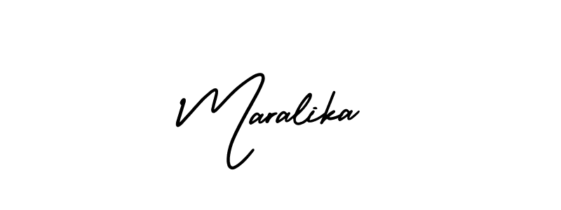 How to make Maralika signature? AmerikaSignatureDemo-Regular is a professional autograph style. Create handwritten signature for Maralika name. Maralika signature style 3 images and pictures png