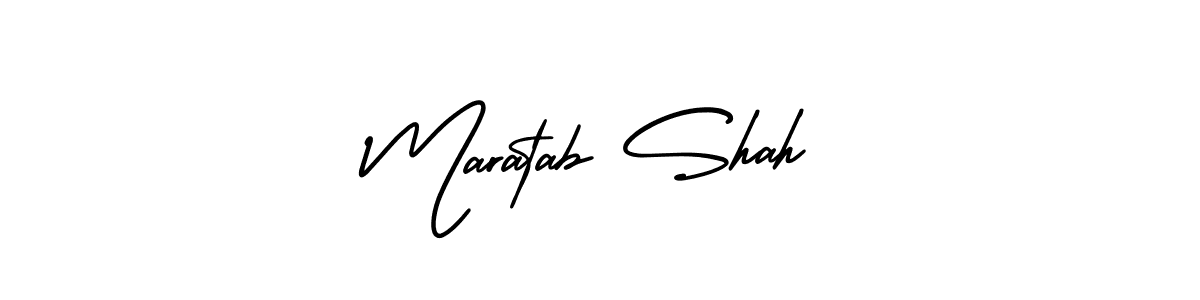 Maratab Shah stylish signature style. Best Handwritten Sign (AmerikaSignatureDemo-Regular) for my name. Handwritten Signature Collection Ideas for my name Maratab Shah. Maratab Shah signature style 3 images and pictures png