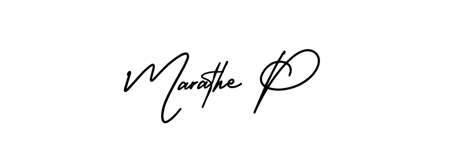 Make a beautiful signature design for name Marathe P. With this signature (AmerikaSignatureDemo-Regular) style, you can create a handwritten signature for free. Marathe P signature style 3 images and pictures png