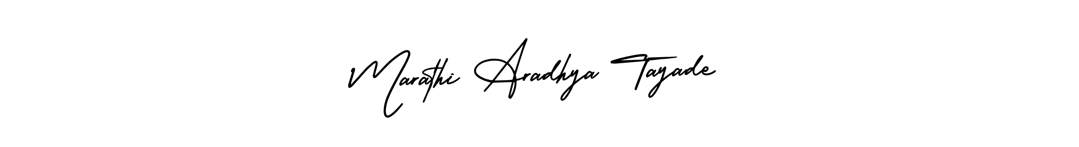 You can use this online signature creator to create a handwritten signature for the name Marathi Aradhya Tayade. This is the best online autograph maker. Marathi Aradhya Tayade signature style 3 images and pictures png