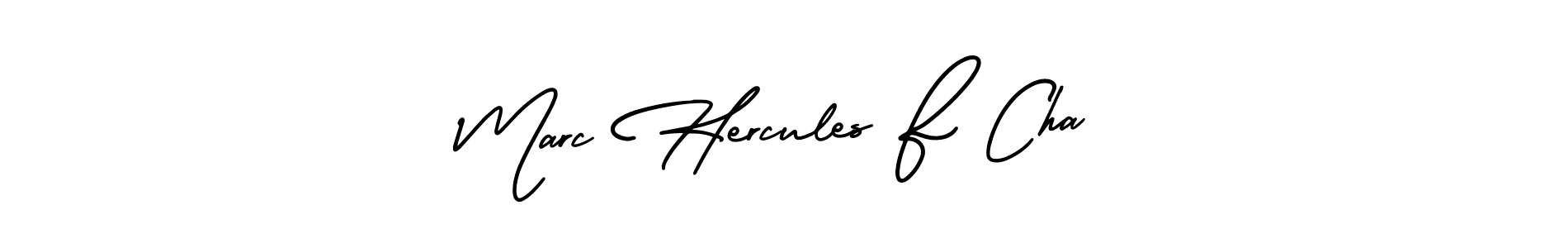 How to make Marc Hercules F Cha name signature. Use AmerikaSignatureDemo-Regular style for creating short signs online. This is the latest handwritten sign. Marc Hercules F Cha signature style 3 images and pictures png