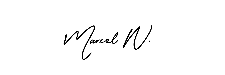 Make a beautiful signature design for name Marcel W.. With this signature (AmerikaSignatureDemo-Regular) style, you can create a handwritten signature for free. Marcel W. signature style 3 images and pictures png