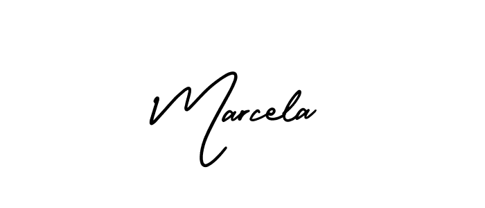 Use a signature maker to create a handwritten signature online. With this signature software, you can design (AmerikaSignatureDemo-Regular) your own signature for name Marcela. Marcela signature style 3 images and pictures png