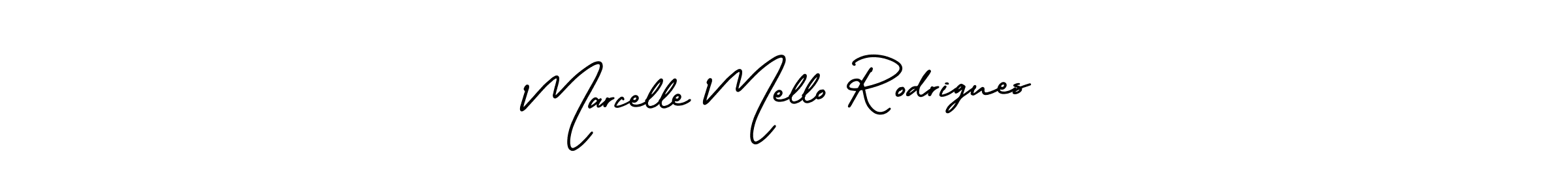 The best way (AmerikaSignatureDemo-Regular) to make a short signature is to pick only two or three words in your name. The name Marcelle Mello Rodrigues include a total of six letters. For converting this name. Marcelle Mello Rodrigues signature style 3 images and pictures png