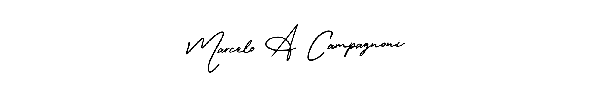 How to make Marcelo A Campagnoni signature? AmerikaSignatureDemo-Regular is a professional autograph style. Create handwritten signature for Marcelo A Campagnoni name. Marcelo A Campagnoni signature style 3 images and pictures png