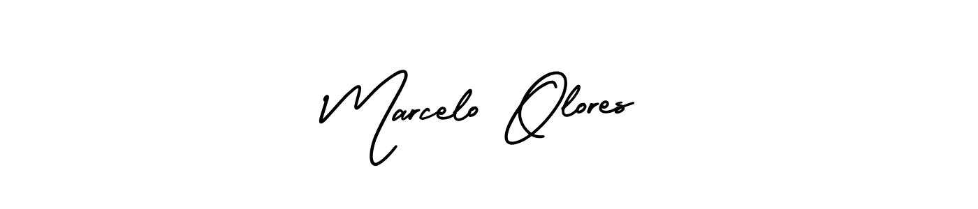 The best way (AmerikaSignatureDemo-Regular) to make a short signature is to pick only two or three words in your name. The name Marcelo Olores include a total of six letters. For converting this name. Marcelo Olores signature style 3 images and pictures png