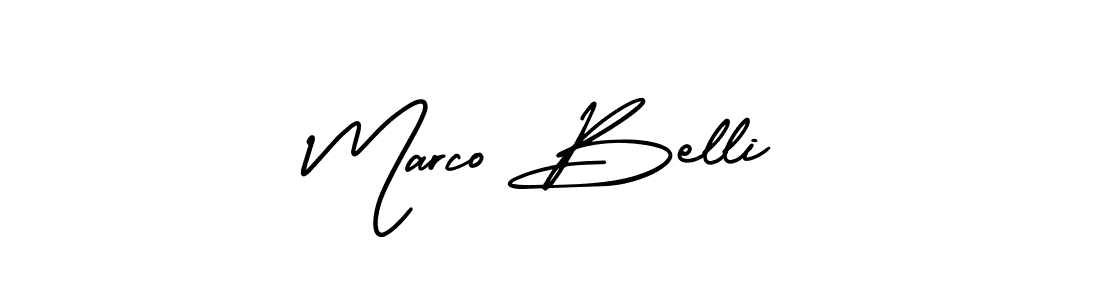 You should practise on your own different ways (AmerikaSignatureDemo-Regular) to write your name (Marco Belli) in signature. don't let someone else do it for you. Marco Belli signature style 3 images and pictures png