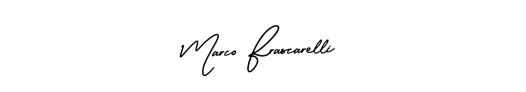 You should practise on your own different ways (AmerikaSignatureDemo-Regular) to write your name (Marco Frascarelli) in signature. don't let someone else do it for you. Marco Frascarelli signature style 3 images and pictures png