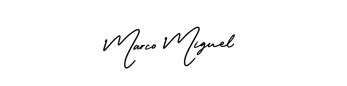 This is the best signature style for the Marco Miguel name. Also you like these signature font (AmerikaSignatureDemo-Regular). Mix name signature. Marco Miguel signature style 3 images and pictures png