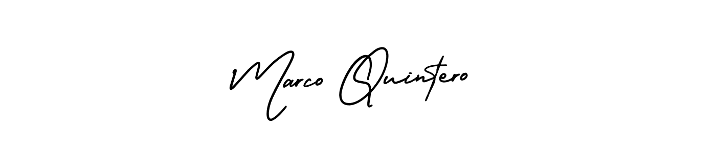 How to make Marco Quintero name signature. Use AmerikaSignatureDemo-Regular style for creating short signs online. This is the latest handwritten sign. Marco Quintero signature style 3 images and pictures png